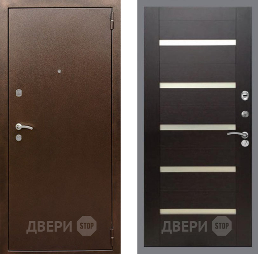 Дверь Рекс (REX) 1А Медный Антик СБ-14 стекло белое венге поперечный в Орехово-Зуево