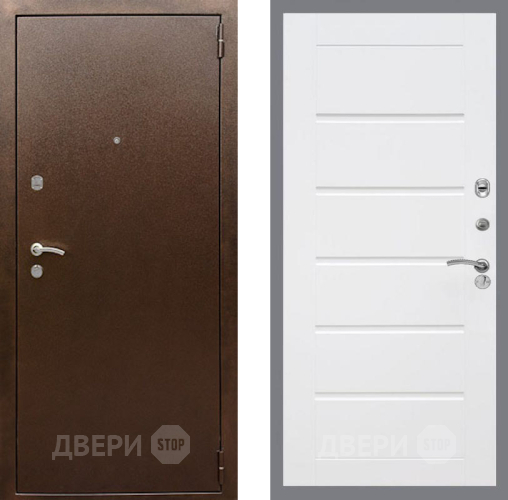 Входная металлическая Дверь Рекс (REX) 1А Медный Антик Сити Белый ясень в Орехово-Зуево