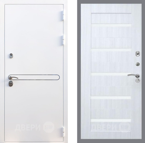 Входная металлическая Дверь Рекс (REX) 27 СБ-14 стекло белое Сандал белый в Орехово-Зуево