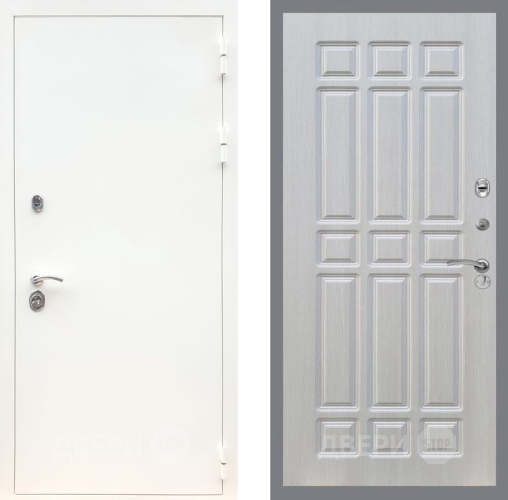 Входная металлическая Дверь Рекс (REX) 5 Белая Шагрень FL-33 Лиственница беж в Орехово-Зуево