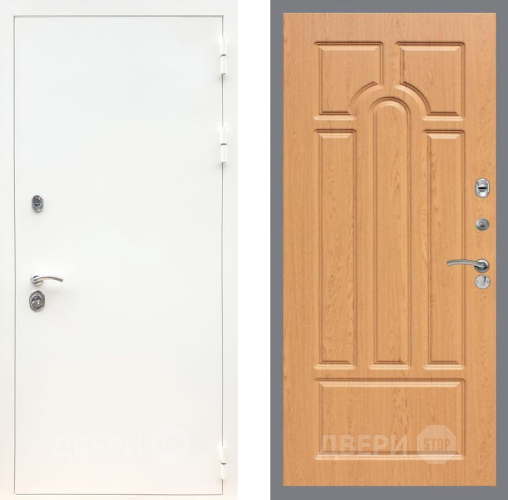 Входная металлическая Дверь Рекс (REX) 5 Белая Шагрень FL-58 Дуб в Орехово-Зуево