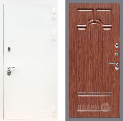 Дверь Рекс (REX) 5 Белая Шагрень FL-58 орех тисненый в Орехово-Зуево