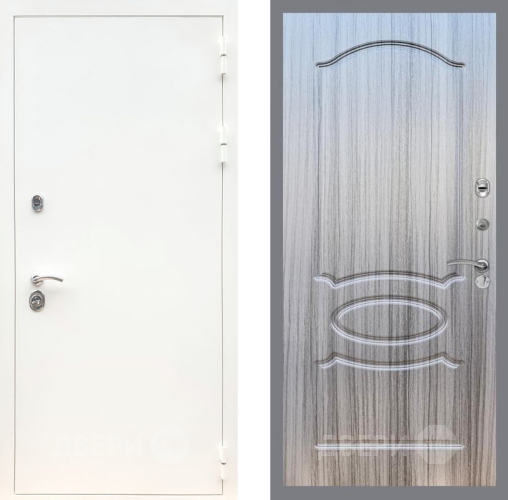 Дверь Рекс (REX) 5 Белая Шагрень FL-128 Сандал грей в Орехово-Зуево