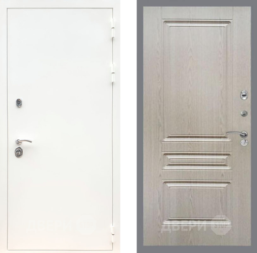 Входная металлическая Дверь Рекс (REX) 5 Белая Шагрень FL-243 Беленый дуб в Орехово-Зуево