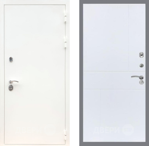 Входная металлическая Дверь Рекс (REX) 5 Белая Шагрень FL-290 Силк Сноу в Орехово-Зуево