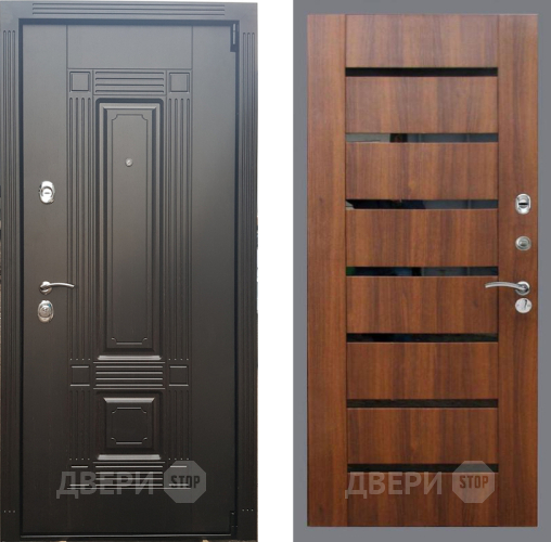 Дверь Рекс (REX) 9 СБ-14 стекло черное Орех бренди в Орехово-Зуево