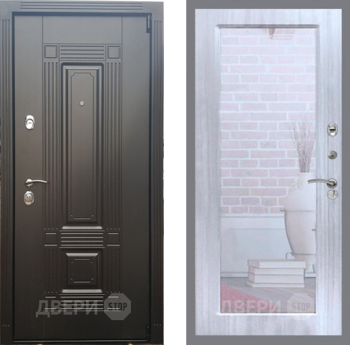 Входная металлическая Дверь Рекс (REX) 9 Зеркало Пастораль Сандал белый в Орехово-Зуево