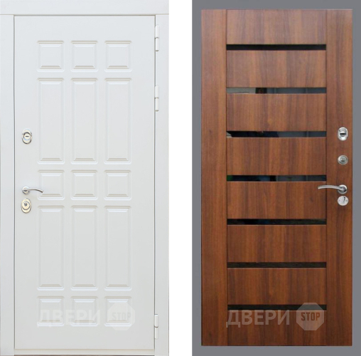 Входная металлическая Дверь Рекс (REX) 8 Силк Сноу СБ-14 стекло черное Орех бренди в Орехово-Зуево