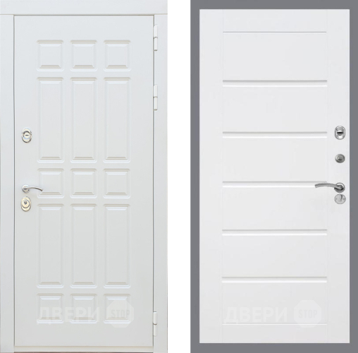 Входная металлическая Дверь Рекс (REX) 8 Силк Сноу Сити Белый ясень в Орехово-Зуево