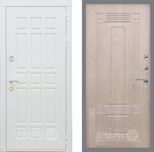 Входная металлическая Дверь Рекс (REX) 8 Силк Сноу FL-2 Беленый дуб в Орехово-Зуево