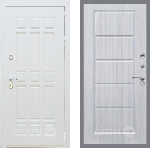 Входная металлическая Дверь Рекс (REX) 8 Силк Сноу FL-39 Сандал белый в Орехово-Зуево