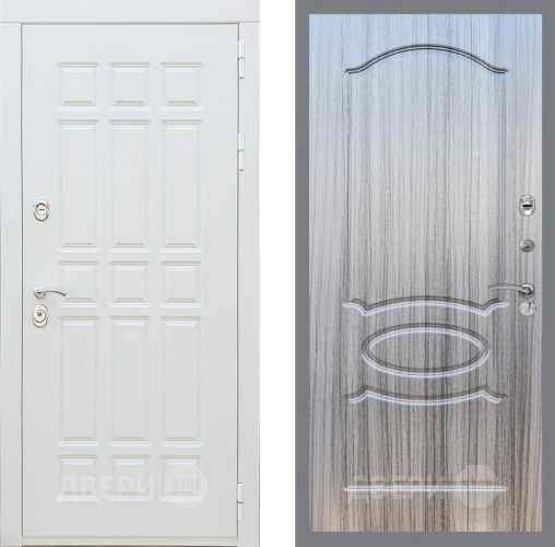 Входная металлическая Дверь Рекс (REX) 8 Силк Сноу FL-128 Сандал грей в Орехово-Зуево