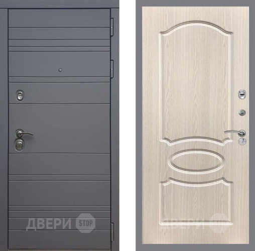 Входная металлическая Дверь Рекс (REX) 14 силк титан FL-128 Беленый дуб в Орехово-Зуево