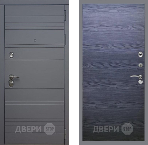 Входная металлическая Дверь Рекс (REX) 14 силк титан GL Дуб тангенальный черный в Орехово-Зуево