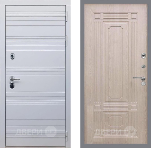 Входная металлическая Дверь Рекс (REX) 14 Силк Сноу FL-2 Беленый дуб в Орехово-Зуево