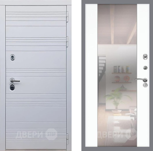 Входная металлическая Дверь Рекс (REX) 14 Силк Сноу СБ-16 Зеркало Силк Сноу в Орехово-Зуево