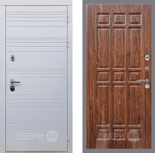 Входная металлическая Дверь Рекс (REX) 14 Силк Сноу FL-33 орех тисненый в Орехово-Зуево