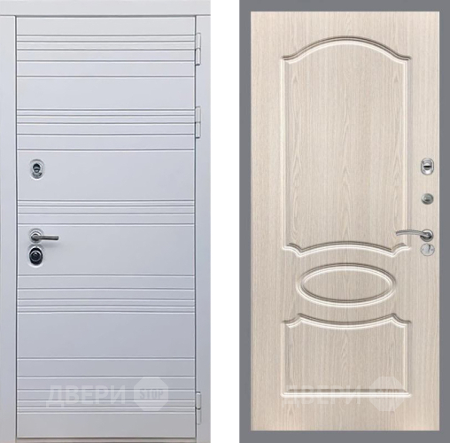 Входная металлическая Дверь Рекс (REX) 14 Силк Сноу FL-128 Беленый дуб в Орехово-Зуево
