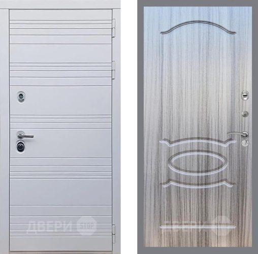 Входная металлическая Дверь Рекс (REX) 14 Силк Сноу FL-128 Сандал грей в Орехово-Зуево