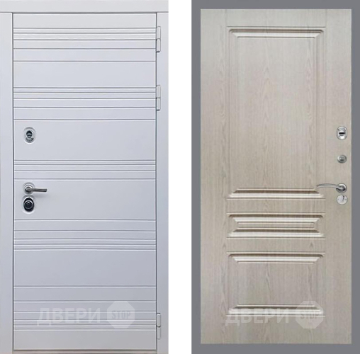 Входная металлическая Дверь Рекс (REX) 14 Силк Сноу FL-243 Беленый дуб в Орехово-Зуево