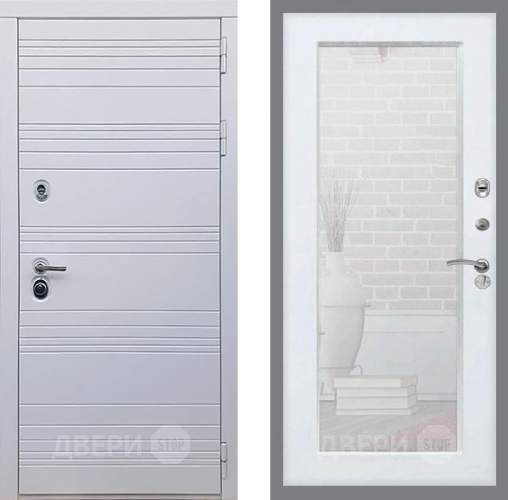 Дверь Рекс (REX) 14 Силк Сноу Зеркало Пастораль Белый ясень в Орехово-Зуево