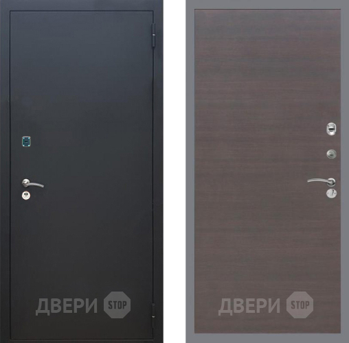 Входная металлическая Дверь Рекс (REX) 1A Черный Муар GL венге поперечный в Орехово-Зуево