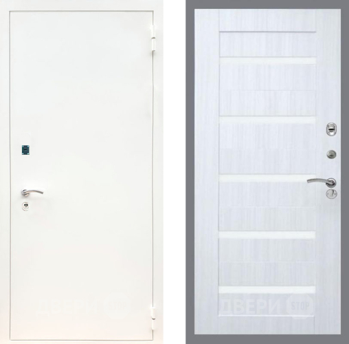 Входная металлическая Дверь Рекс (REX) 1А Белая шагрень СБ-14 стекло белое Сандал белый в Орехово-Зуево