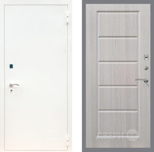 Входная металлическая Дверь Рекс (REX) 1А Белая шагрень FL-39 Беленый дуб в Орехово-Зуево