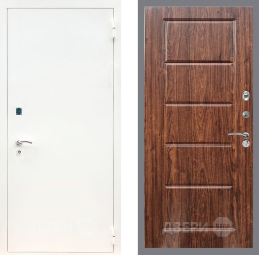 Дверь Рекс (REX) 1А Белая шагрень FL-39 орех тисненый в Орехово-Зуево