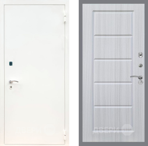 Входная металлическая Дверь Рекс (REX) 1А Белая шагрень FL-39 Сандал белый в Орехово-Зуево