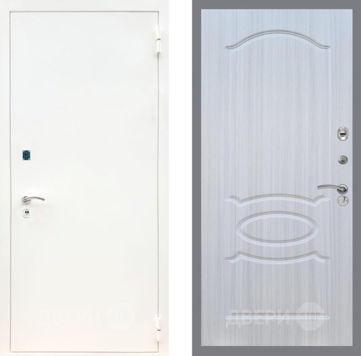 Входная металлическая Дверь Рекс (REX) 1А Белая шагрень FL-128 Сандал белый в Орехово-Зуево