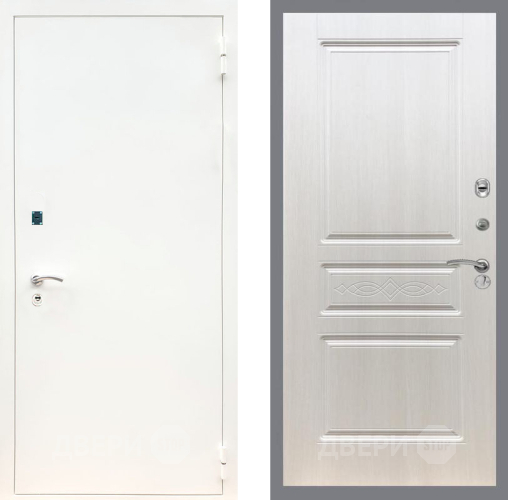 Входная металлическая Дверь Рекс (REX) 1А Белая шагрень FL-243 Лиственница беж в Орехово-Зуево