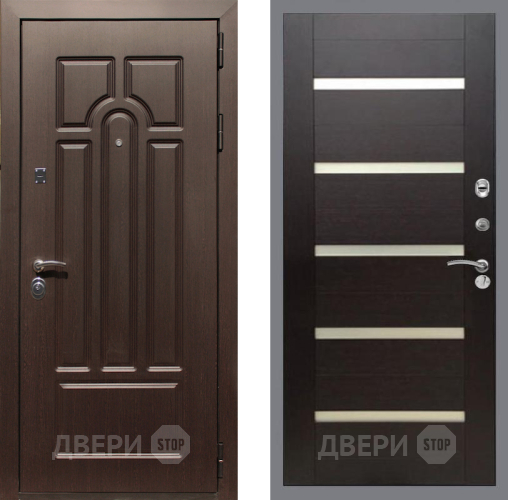 Входная металлическая Дверь Рекс (REX) Эврика СБ-14 стекло белое венге поперечный в Орехово-Зуево