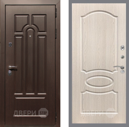 Дверь Рекс (REX) Эврика FL-128 Беленый дуб в Орехово-Зуево