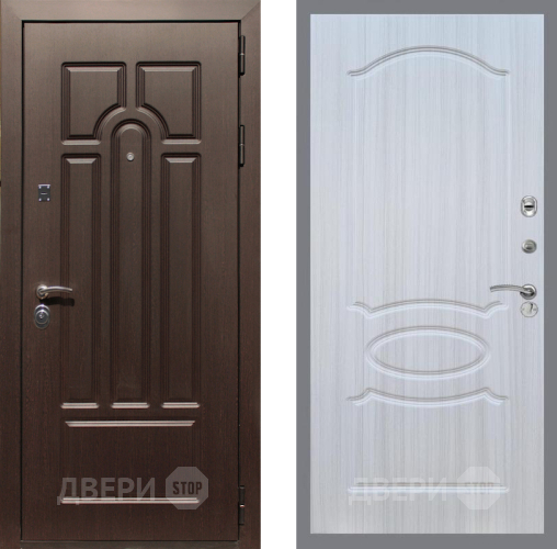 Входная металлическая Дверь Рекс (REX) Эврика FL-128 Сандал белый в Орехово-Зуево