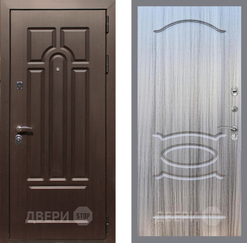 Входная металлическая Дверь Рекс (REX) Эврика FL-128 Сандал грей в Орехово-Зуево