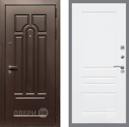 Входная металлическая Дверь Рекс (REX) Эврика FL-243 Силк Сноу в Орехово-Зуево