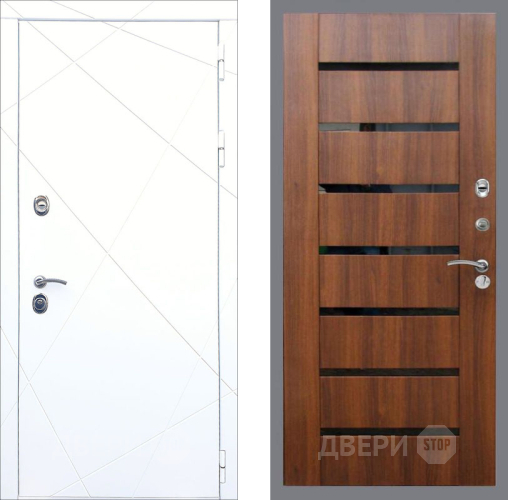 Входная металлическая Дверь Рекс (REX) 13 Силк Сноу СБ-14 стекло черное Орех бренди в Орехово-Зуево