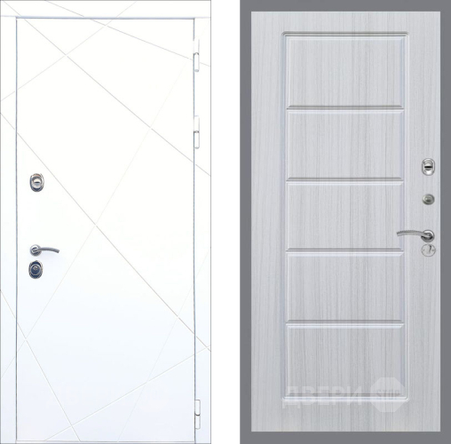 Входная металлическая Дверь Рекс (REX) 13 Силк Сноу FL-39 Сандал белый в Орехово-Зуево