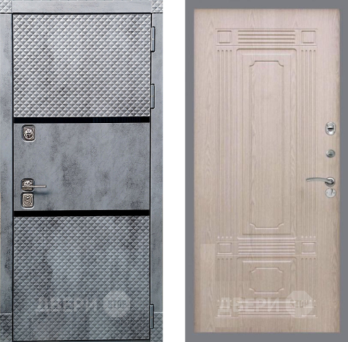 Входная металлическая Дверь Рекс (REX) 15 Бетон Темный FL-2 Беленый дуб в Орехово-Зуево