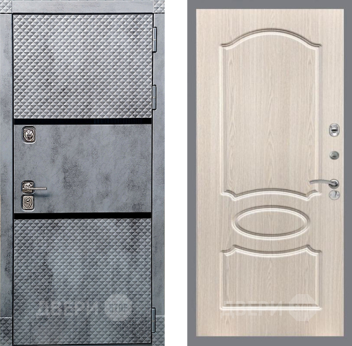 Входная металлическая Дверь Рекс (REX) 15 Бетон Темный FL-128 Беленый дуб в Орехово-Зуево