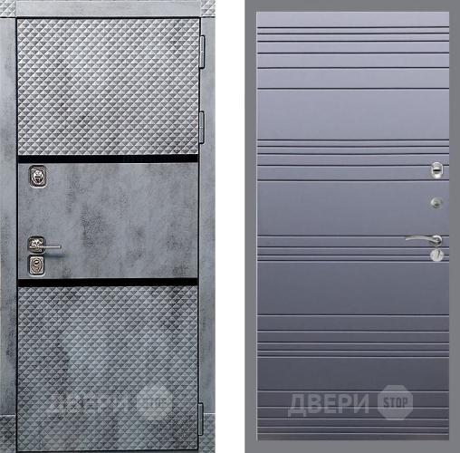 Дверь Рекс (REX) 15 Бетон Темный Line Силк титан в Орехово-Зуево