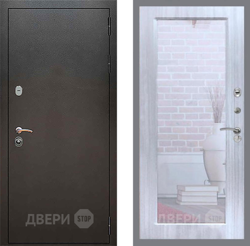 Входная металлическая Дверь Рекс (REX) 5 Серебро Антик Зеркало Пастораль Сандал белый в Орехово-Зуево