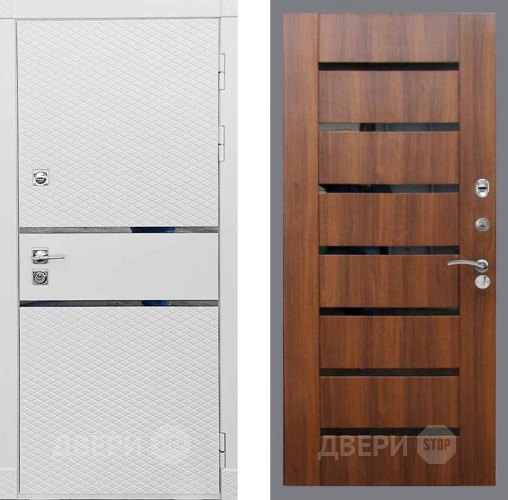 Входная металлическая Дверь Рекс (REX) 15 Силк Сноу СБ-14 стекло черное Орех бренди в Орехово-Зуево