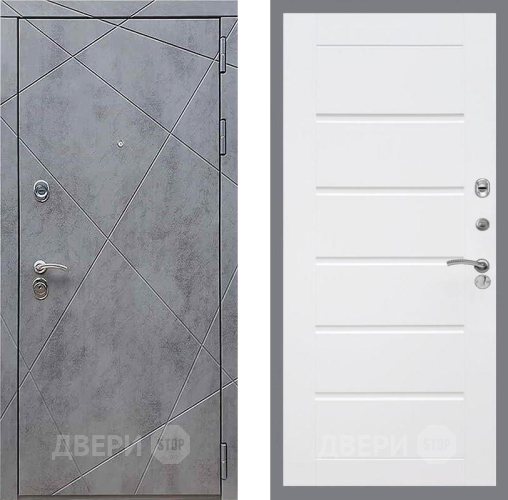 Входная металлическая Дверь Рекс (REX) 13 Бетон Темный Сити Белый ясень в Орехово-Зуево