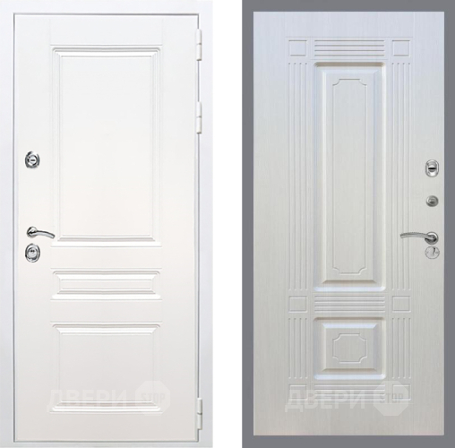 Входная металлическая Дверь Рекс (REX) Премиум-н Силк Сноу FL-2 Лиственница беж в Орехово-Зуево