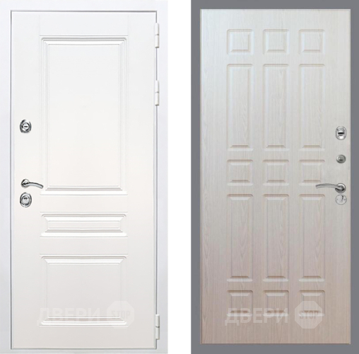 Входная металлическая Дверь Рекс (REX) Премиум-н Силк Сноу FL-33 Беленый дуб в Орехово-Зуево