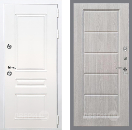 Входная металлическая Дверь Рекс (REX) Премиум-н Силк Сноу FL-39 Беленый дуб в Орехово-Зуево