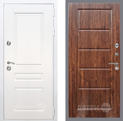 Входная металлическая Дверь Рекс (REX) Премиум-н Силк Сноу FL-39 орех тисненый в Орехово-Зуево