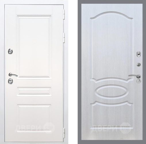 Входная металлическая Дверь Рекс (REX) Премиум-н Силк Сноу FL-128 Лиственница беж в Орехово-Зуево